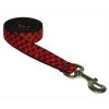 Sassy Dog Wear HERRINGBONE-POPPY-BLK.3-L 6 ft. Houndstooth Dog Leash; Poppy & Black - Medium