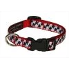 Sassy Dog Wear HERRINGBONE-WHITE-BLK.1-C Houndstooth Dog Collar; Black & White - Extra Small