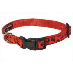 Sassy Dog Wear LEOPARD-ORANGE1-C Leopard Dog Collar; Orange - Extra Small