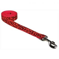 Sassy Dog Wear LEOPARD-ORANGE4-L 6 ft. Leopard Dog Leash; Orange - Large