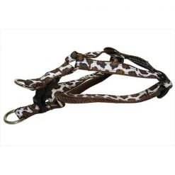 Sassy Dog Wear LEOPARD-WHITE1-H Leopard Dog Harness; White & Brown - Extra Small