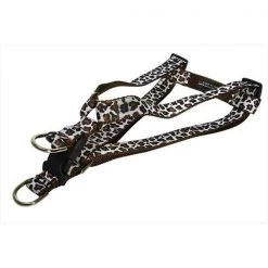 Sassy Dog Wear LEOPARD-WHITE4-H Leopard Dog Harness; White & Brown - Large