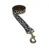 Fly Free Zone,Inc. 6 ft. Leopard Dog Leash; White & Brown - Large