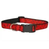 Sassy Dog Wear PAWS-BONES-POPPY3-C Paws & Bones-Poppy Dog Collar; Red - Medium