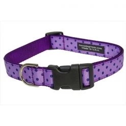 Sassy Dog Wear POLKA DOT-ORCHID-NAVY2-C Polka Dot Dog Collar; Orchid & Navy - Small