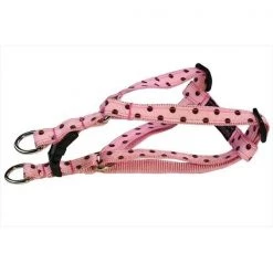 Fly Free Zone,Inc. POLKA DOT-PINK-BROWN1-H Polka Dot Dog Harness; Pink & Brown - Extra Small