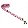 Sassy Dog Wear POLKA DOT-PINK-BROWN1-L 4 ft. Polka Dot Dog Leash; Pink & Brown - Extra Small