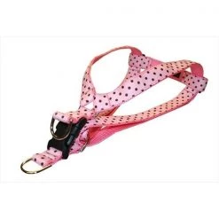 Fly Free Zone,Inc. POLKA DOT-PINK-BROWN2-H Polka Dot Dog Harness; Pink & Brown - Small