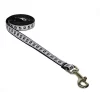 Sassy Dog Wear PUPPY PAWS-BLACK-WHT1-L 4 ft. Puppy Paws Dog Leash; Black & White - Extra Small