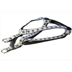 Sassy Dog Wear PUPPY PAWS-BLACK-WHT2-H Puppy Paws Dog Harness; Black & White - Small