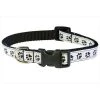 Sassy Dog Wear PUPPY PAWS-BLACK-WHT3-C Puppy Paws Dog Collar; Black & White - Medium