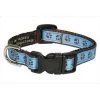 Sassy Dog Wear PUPPY PAWS-BLUE-CHOC.1-C Puppy Paws Dog Collar; Blue & Brown - Extra Small
