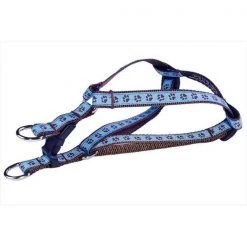 Sassy Dog Wear PUPPY PAWS-BLUE-CHOC.1-H Puppy Paws Dog Harness; Blue & Brown - Extra Small