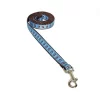 Fly Free Zone,Inc. PUPPY PAWS-BLUE-CHOC.1-L 4 ft. Puppy Paws Dog Leash; Blue & Brown - Extra Small