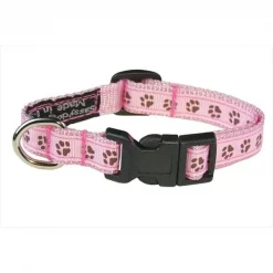 Fly Free Zone,Inc. PUPPY PAWS-LT. PINK-CHOC.1-C Puppy Paws Dog Collar; Pink & Brown - Extra Small