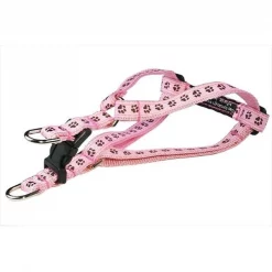 Sassy Dog Wear PUPPY PAWS-LT. PINK-CHOC.1-H Puppy Paws Dog Harness; Pink & Brown - Extra Small