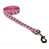 Sassy Dog Wear PUPPY PAWS-LT. PINK-CHOC.2-L 4 ft. Puppy Paws Dog Leash; Pink & Brown - Small