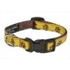 Sassy Dog Wear PUPPY PAWS-YELLOW1-C Puppy Paws Dog Collar; Yellow & Brown - Extra Small