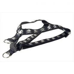 Fly Free Zone,Inc. Reflective Skull Dog Harness; Black - Small