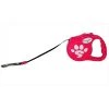 Sassy Dog Wear RETRAC LEASH - SDW LOGO PINK-2 Wear Retractable Dog Leash; Pink - 15 ft.