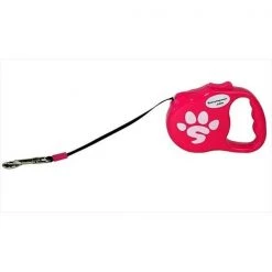 Sassy Dog Wear RETRAC LEASH - SDW LOGO PINK-2 Wear Retractable Dog Leash; Pink - 15 ft.