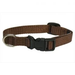Sassy Dog Wear SOLID BROWN XS-C Nylon Webbing Dog Collar; Brown - Extra Small