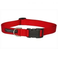 Sassy Dog Wear SOLID RED SM-C Nylon Webbing Dog Collar; Red - Small