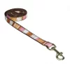 Sassy Dog Wear STRIPE-BROWN-MULTI1-L 4 ft. Stripe Dog Leash; Brown - Extra Small