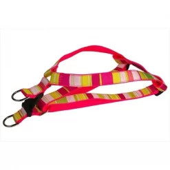 Fly Free Zone,Inc. Multi Stripe Dog Harness; Neon Pink - Medium