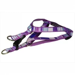 Sassy Dog Wear STRIPE-PURPLE-MULTI1-H Stripe Dog Harness; Purple - Extra Small