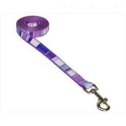 Sassy Dog Wear STRIPE-PURPLE-MULTI1-L 4 ft. Stripe Dog Leash; Purple - Extra Small