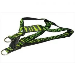 Fly Free Zone,Inc. ZEBRA-GREEN-BLK.2-H Zebra Dog Harness; Green & Black - Small
