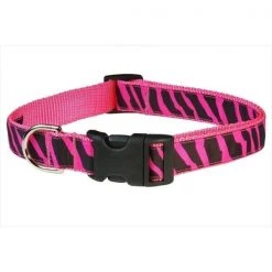 Fly Free Zone,Inc. Zebra Dog Collar; Pink - Large
