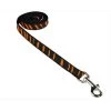 Sassy Dog Wear ZEBRA-TANGERINE-BLK.1-L 4 ft. Zebra Dog Leash; Tangerine & Black - Extra Small