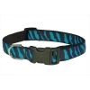 Sassy Dog Wear ZEBRA-TURQUOISE-BLK.3-C Zebra Dog Collar; Turquoise & Black - Medium