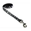 Sassy Dog Wear ZEBRA-WHITE-BLK.1-L 4 ft. Zebra Dog Leash; White & Black - Extra Small
