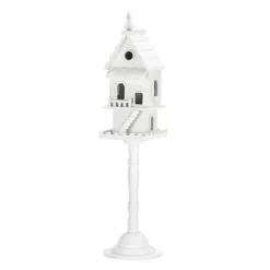 No Sweat My Pet Two Story Standing White Birdhouse
