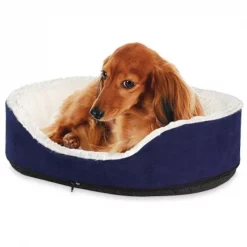 Pet Star YF82094N-M White & Black Small Round Dog Bed