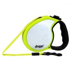 Doggo DGO RLSH NY LG 16 ft. Reflective Retractable Leash; Yellow - Large