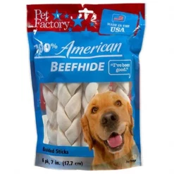 Pet Factory Inc Pet Factory 78106 Rawhide Braid Dog Treat; 6 Pack