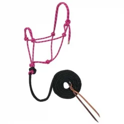 Weaver Leather 35-7800-R12 0.5 in. x 10 ft. Halter - Raspberry; Black & White