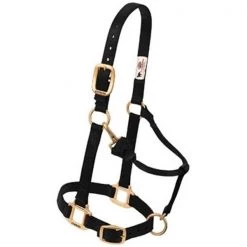 Weaver Leather 35-7035-BK 1 in. Adjustable Chin & Throat Snap Halter; Black