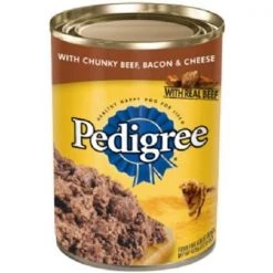 Pedigree 01018 22 oz. Chunky Beef Bacon & Cheese Dog Food; Pack Of 12