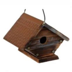 Partyanimal Rustic Wren Bird House with Metal Roof