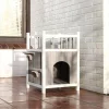 Partyanimal Wooden Pet Home With Balcony - Gray & White