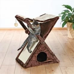 TRIXIE Pet Products 44770 Miguel Fold-and-Store Cat Tower; Beige - Brown