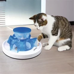 Fly Free Zone,Inc. Tunnel Feeder for Cats - Blue & White