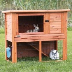 TRIXIE Pet Products 62302 Rabbit Hutch With Sloped Roof; Large