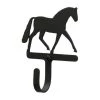 Village Wrought Iron WH-104-S Dressage Horse Wall Hook Small - Black