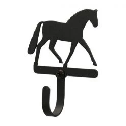 Village Wrought Iron WH-104-S Dressage Horse Wall Hook Small - Black
